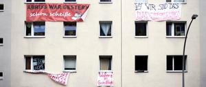 Im Mai besetzten Obdachlose das größtenteils leerstehende Haus in der Habersaathstraße in Berlin-Mitte. Die Eigentümerin duldete sie daraufhin.