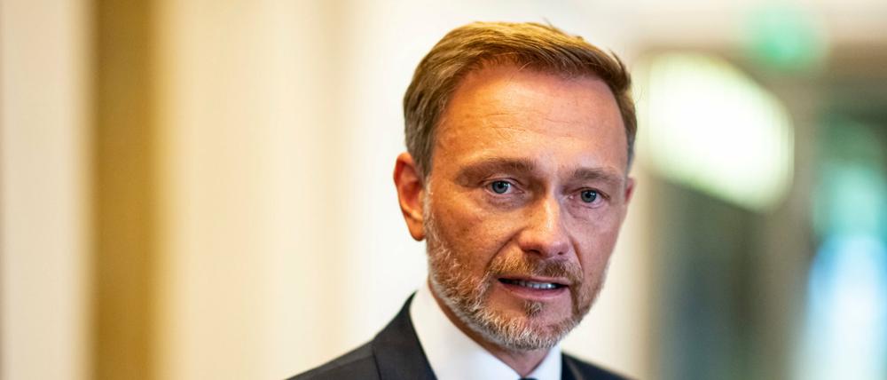 Christian Lindner am 7. Juni bei einem Statement zur Übergewinnsteuer (Archivbild).