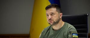 Der ukrainische Präsident Selenkyj bei der Videoschalte zum G7-Gipfel 