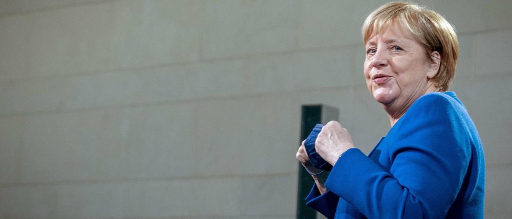Angela Merkel bei einem ihrer letzten Termine in Berlin am 21. November 2021
