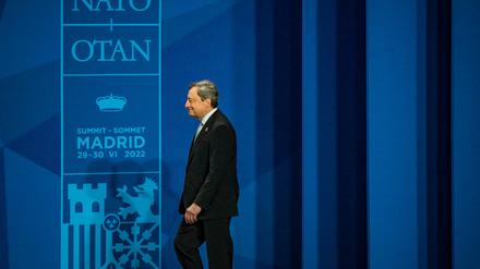 Mario Draghi, Ministerpräsident von Italien, Beim Nato-Gipfel in Madrid.