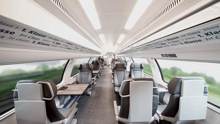 Flugzeuggefühl soll die 1. Klasse im „Desiro“ von Siemens vermitteln, der auf der RE1 fahren wird.