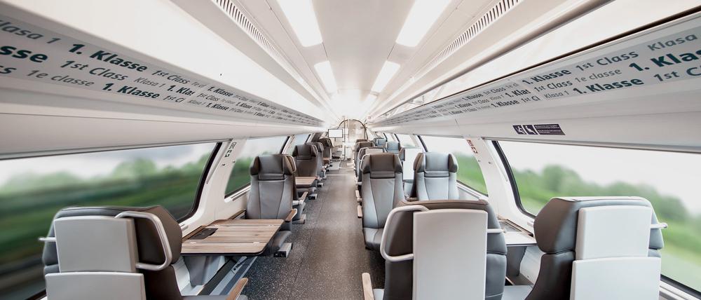 Flugzeuggefühl soll die 1. Klasse im „Desiro“ von Siemens vermitteln, der auf der RE1 fahren wird.