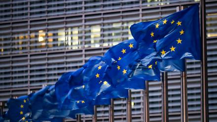 Europaflaggen wehen vor dem Sitz der EU-Kommission (Archivbild).