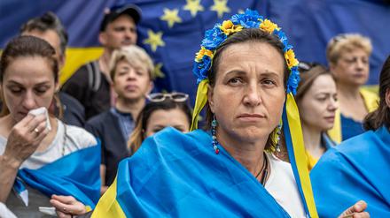 Demonstration vor dem EU-Gipfel am 23. Junin 2022 in Brüssel