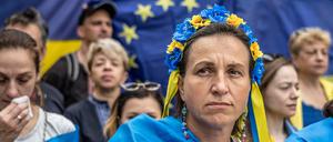 Demonstration vor dem EU-Gipfel am 23. Junin 2022 in Brüssel