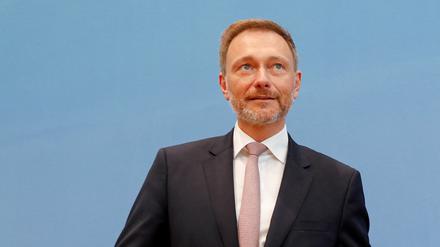 Bundesfinanzminister Lindner am Freitag bei der Vorstellung seines Haushaltsentwurfs 2023 - mit Schuldenbremse.