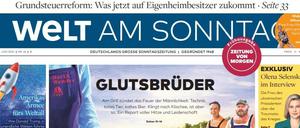 Die Frühausgabe der "Welt am Sonntag" am Samstag.