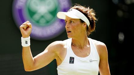 Die Wende im Match. Tatjana Maria feiert den Gewinn des zweiten Satzes. 