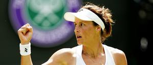 Die Wende im Match. Tatjana Maria feiert den Gewinn des zweiten Satzes. 