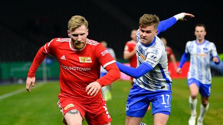 In der vergangenen Saison setzte sich Andreas Voglsammer (links) mit Union deutlich gegen Hertha (im Bild Maximilian Mittelstädt) durch. 