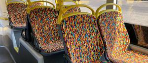 Farbenfroh: So sehen die neuen Sitzmuster der BVG aus. 