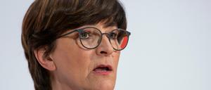 Saskia Esken am 8. Mai im Willy-Brandt-Haus.
