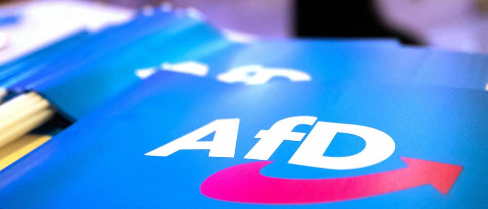 Fähnchen mit dem Logo der AfD