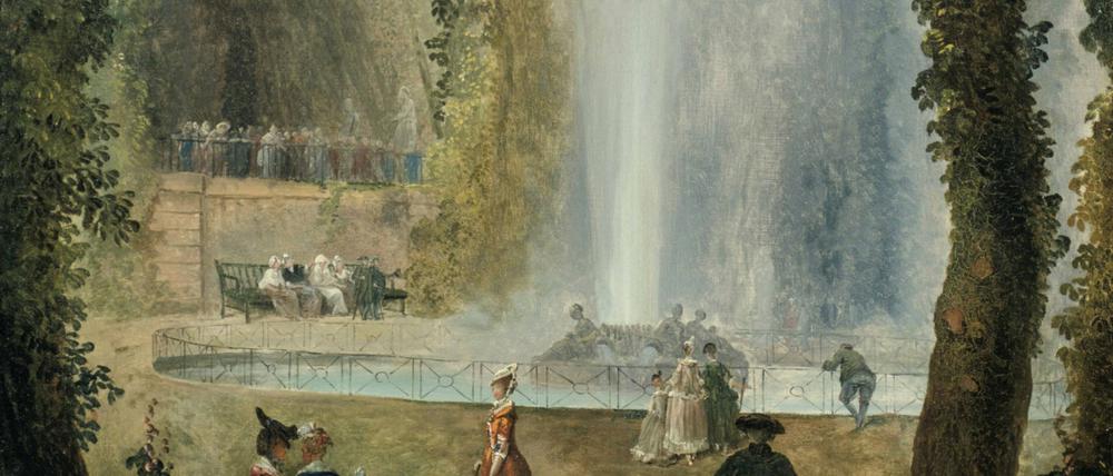 Eins der Springbrunnenbilder des französischen Malers Hubert Robert (1733-1808), hier auf dem Schlossgelände von Marly.