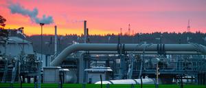  Mecklenburg-Vorpommern, Lubmin: Blick auf Rohrsysteme und Absperrvorrichtungen in der Gasempfangsstation der Ostseepipeline Nord Stream 2.