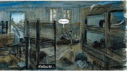 Zwischen Vergangenheit und Gegenwart. Eine Seite aus Barbara Yelins Comic „Aber ich lebe“.