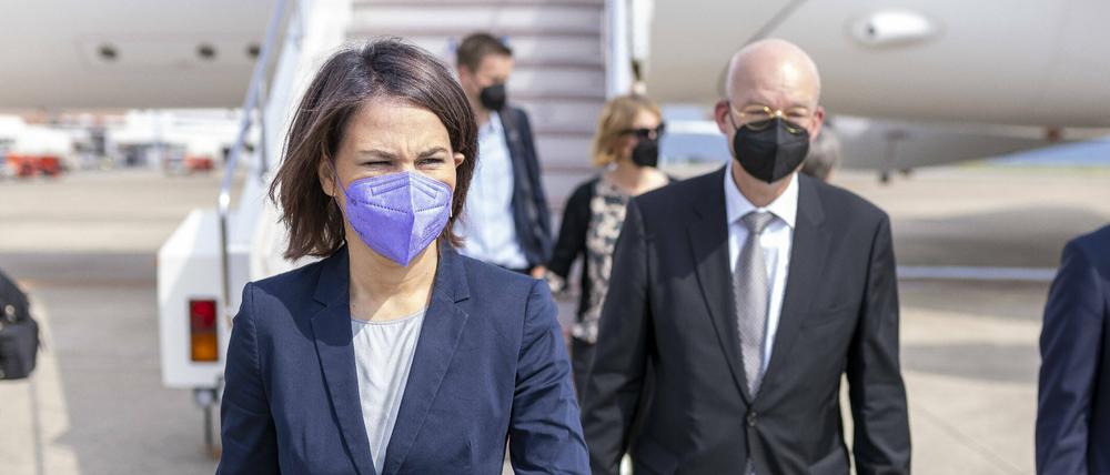 Annalena Baerbock, Bundesaußenministerin, auf ihrer mehrtägigen Asienreise.