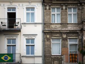 Altbauten in der Rigaer Strasse in Berlin-Friedrichshain.