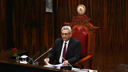 Gotabaya Rajapaksa im nationalen Parlament in Colombo. 
