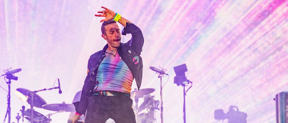Coldplay-Sänger Chris Martin in Aktion.