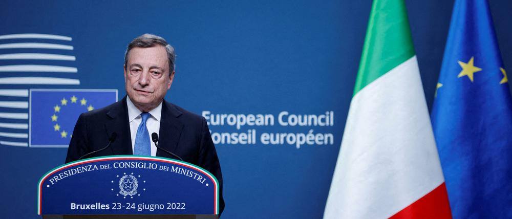Mario Draghi am 24. Juni 2022 bei einem EU-Treffen.