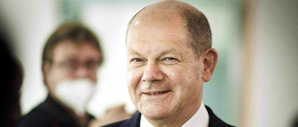 Kanzler Olaf Scholz bei einer Kabinettssitzung im Bundeskanzleramt am Mittwoch. 