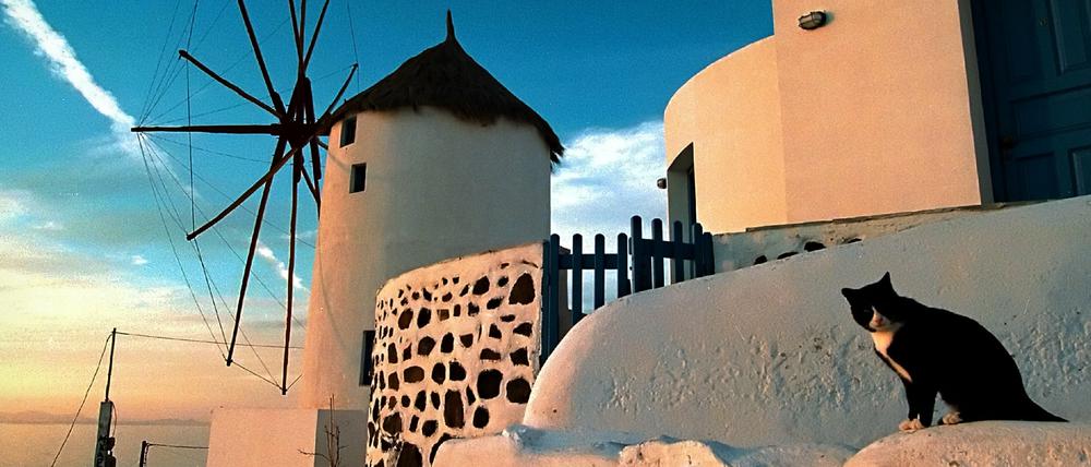Sonnenuntergang auf der griechischen Insel Santorini (Arvhivbild).
