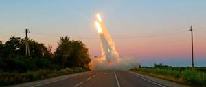 Himars-Raketenwerfer in der Ukraine in Aktion. 