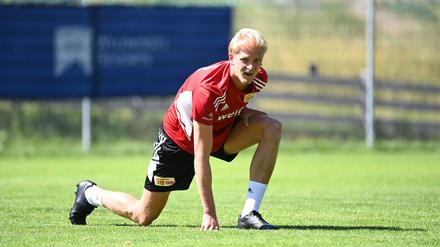 Morten Thorsby bei seiner ersten Trainingseinheit mit dem 1. FC Union.