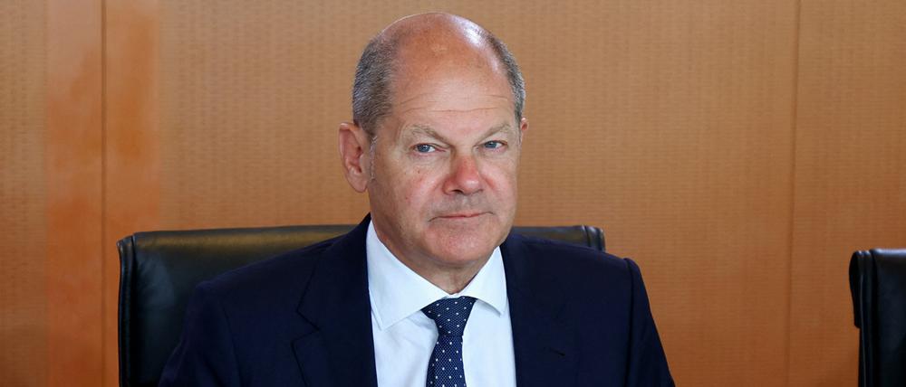 Bundeskanzler Olaf Scholz bei der wöchentlichen Kabinettssitzung. 