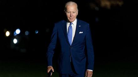 Joe Biden, Präsident der USA, kommt nach seiner Rückkehr von einer Reise nach Israel und Saudi-Arabien im Weißen Haus in Washington an. 