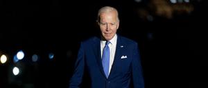 Joe Biden, Präsident der USA, kommt nach seiner Rückkehr von einer Reise nach Israel und Saudi-Arabien im Weißen Haus in Washington an. 