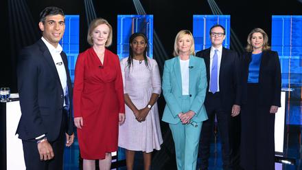Konservative Polit-Elite während der TV-Debatte "Britain's Next Prime Minister".
