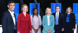 Konservative Polit-Elite während der TV-Debatte "Britain's Next Prime Minister".