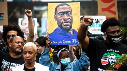 Proteste gegen Rassismus in den USA in Minneapolis am Gedenktag zum Tod von George Floyd am 23. Mai 2021