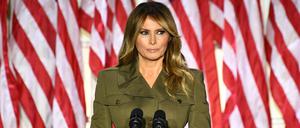 Melania Trump spricht bei einer Pressekonferenz, damals noch als First Lady des Weißen Hauses. (Archivbild)