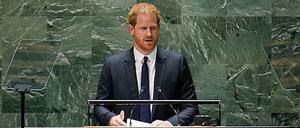 Prinz Harry, Herzog von Sussex, spricht vor der Generalversammlung der Vereinten Nationen während der jährlichen Feierlichkeiten zum Internationalen Nelson-Mandela-Tag. 