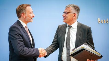 Bundesfinanzminister Christian Lindner und sein mächtiger Haushalts-Staatssekretär Werner Gatzer.