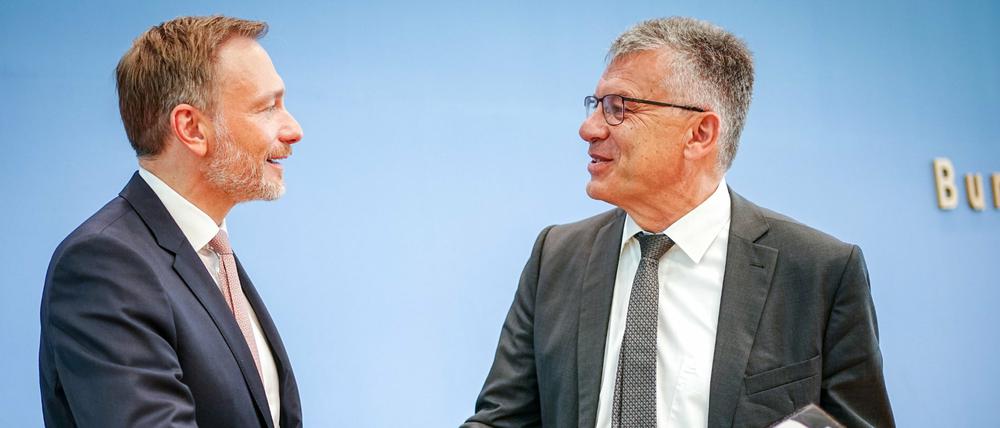 Bundesfinanzminister Christian Lindner und sein mächtiger Haushalts-Staatssekretär Werner Gatzer.