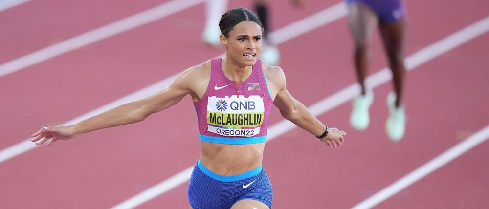 Zum vierten Mal in den vergangenen 13 Monaten hat Sydney McLaughlin die Bestzeit über die Stadionrunde mit Hindernissen übertroffen.