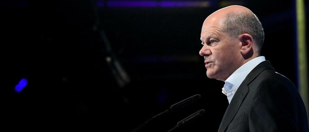 Bundeskanzler Olaf Scholz bei der Messe Re:publica in Berlin