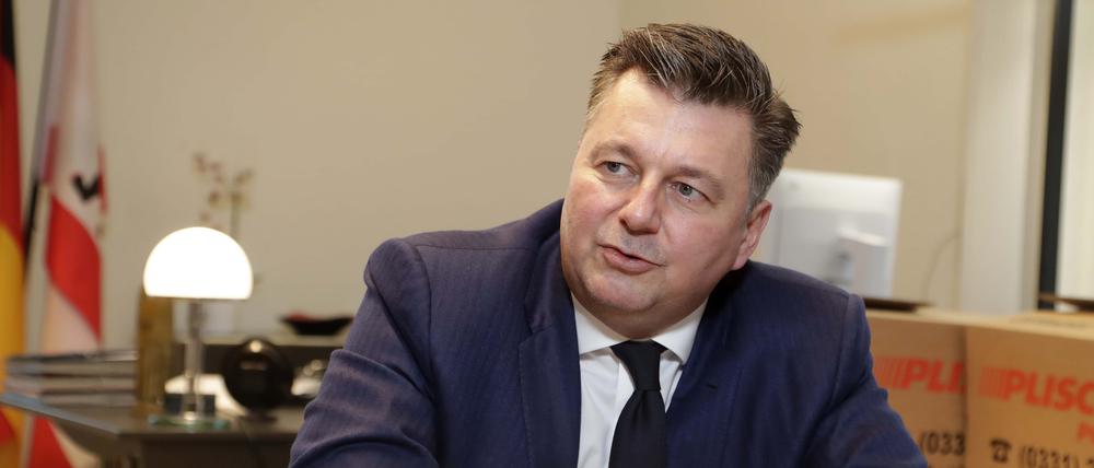 Die Umzugskartons stehen noch im Büro - seit Kurzem ist Andreas Geisel wieder zuständig für Stadtentwicklung.