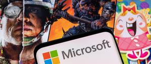 Mit dem Kauf würde Microsoft populäre Videospiele wie „Call of Duty“, „Warcraft“ und „Candy Crush“ (von links) in sein Portfolio aufnehmen.