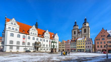 Wittenberger Marktplatz mit altem Rathaus