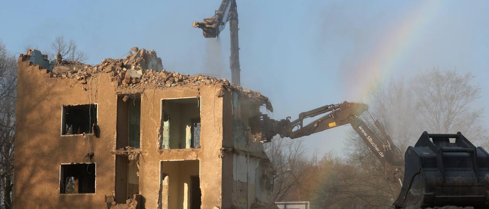 Abriss eines Hauses in Berlin im Jahr 2020.