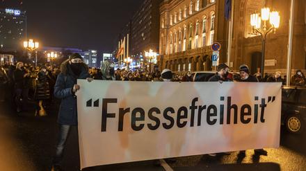 24. Januar 2022. Impfgegner-Proteste in Berlin.