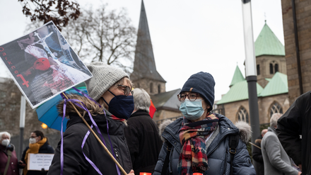 Solidaritätsaktion mit Missbrauchsopfern der katholischen Kirche. 