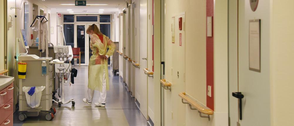 Blick in die Corona-Station des Vivantes Auguste-Viktoria-Klinikum in der Rubensstraße in Berlin-Schöneberg 