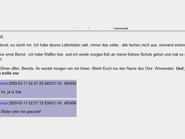 screenshot amokankündigung